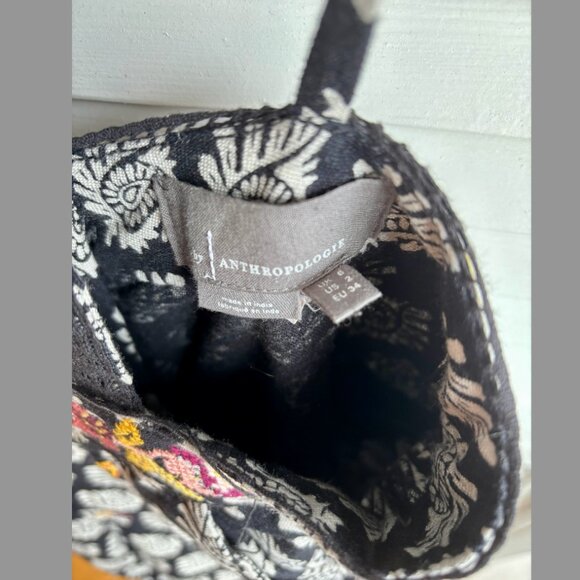 Like New Anthropologie Wide-Leg Embroidered Jumpsuit Size 2 - Picture 9 of 9